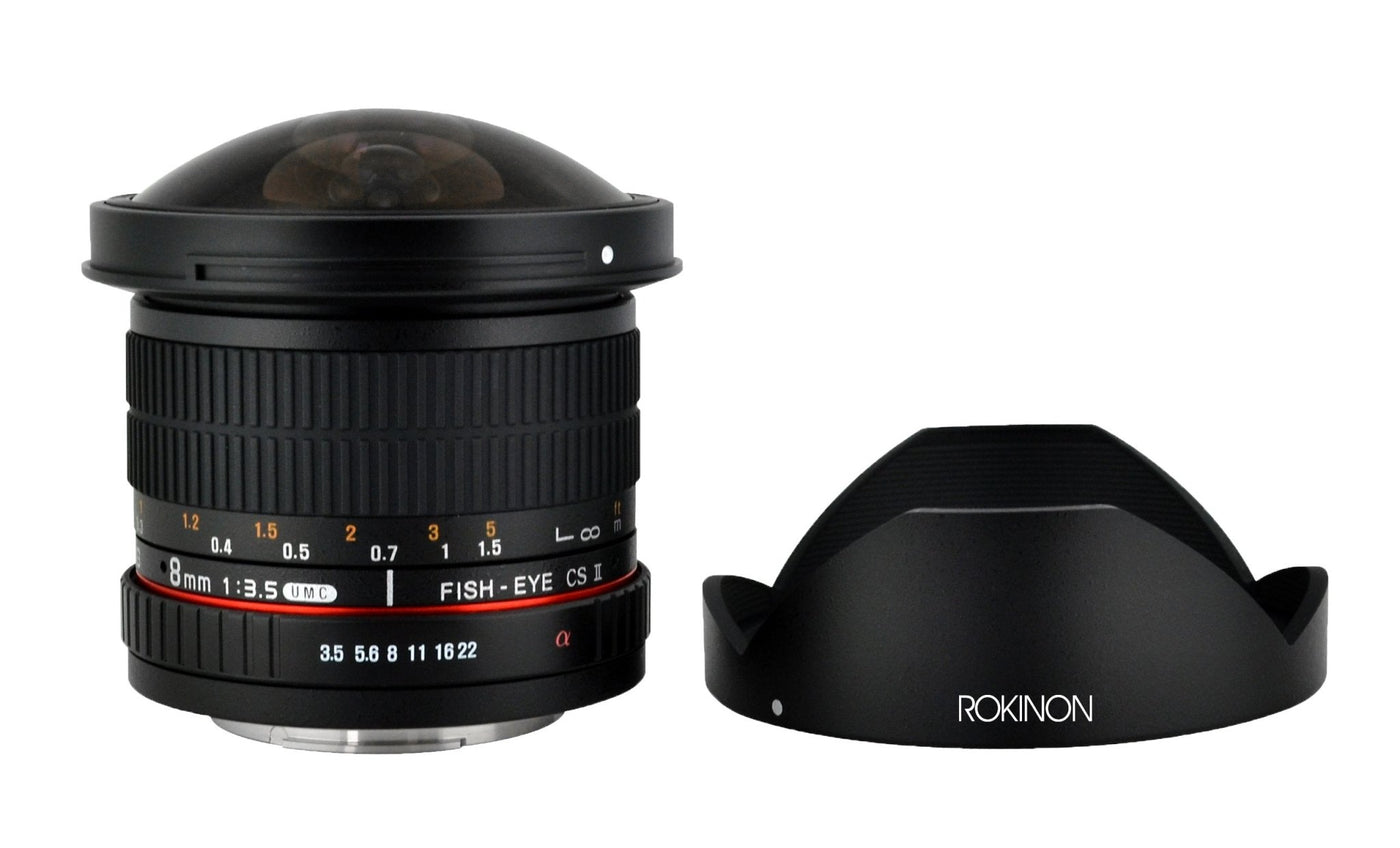 Objectif Fisheye Rokinon 8mm F3.5 Pour Nikon - Angle 180° - Pare-Soleil Intégré
