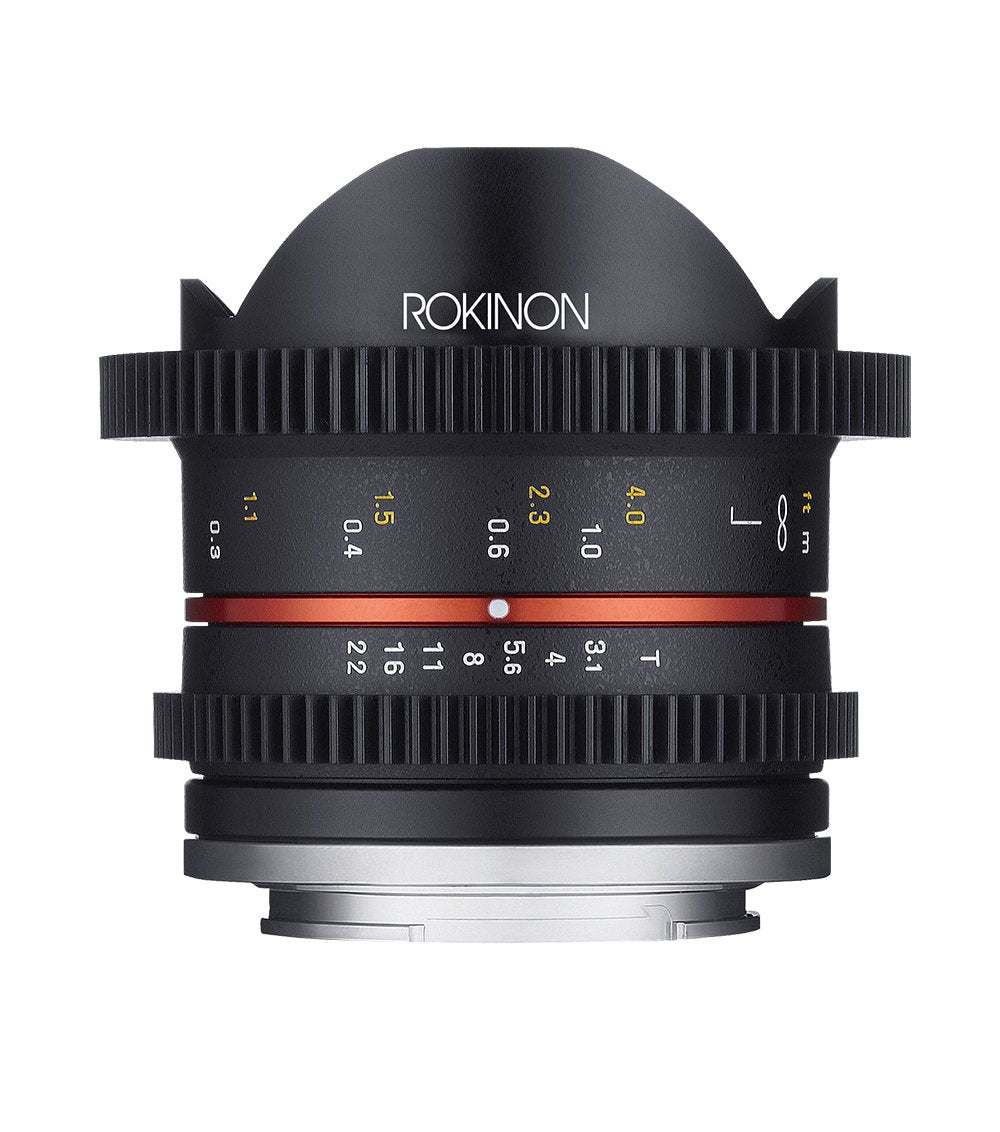 8mm T3.1 Compact High Speed Fisheye Cine - Rokinon Lenses - CV8MBK31-E